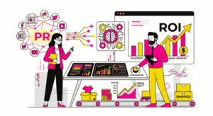 Panel con métricas de ROI del PR en ecommerce: tráfico, demanda de marca y citaciones en motores de IA. Que el nombre del archivo